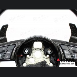 Audi RS3 Steering Wheel Paddle Shifters - Carbon Fiber w/ Red Candy Accent